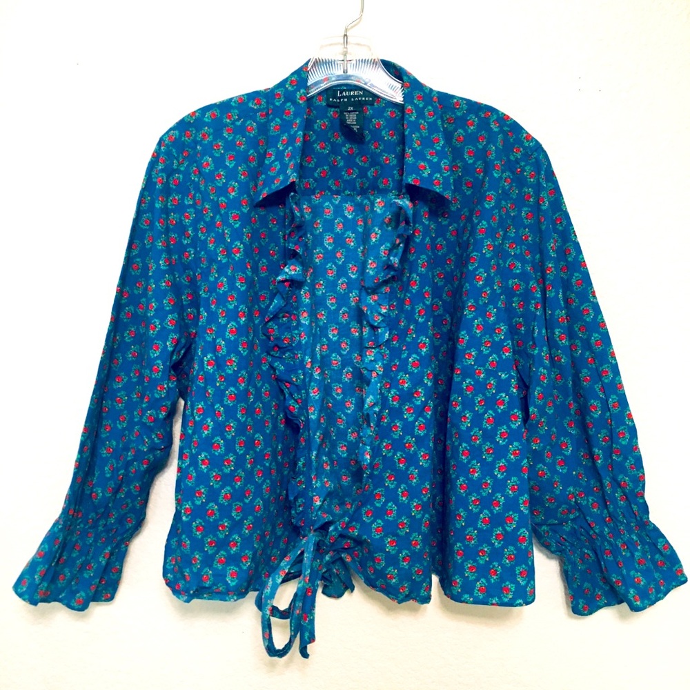 🥀VTG Ralph Lauren cotton wrap around shirt